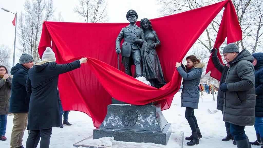 В Белоярском открыли памятник матери, провожающей сына на СВО
